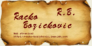 Racko Božičković vizit kartica